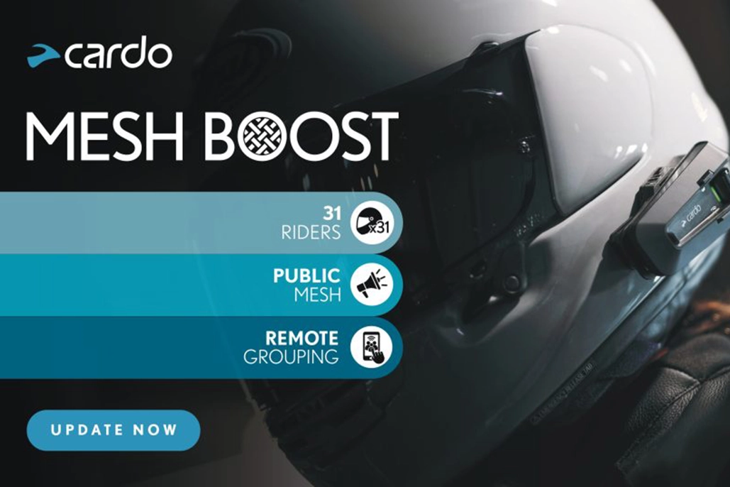 Cardo’s New ‘Mesh Boost’ Expands Communication To 31 Riders