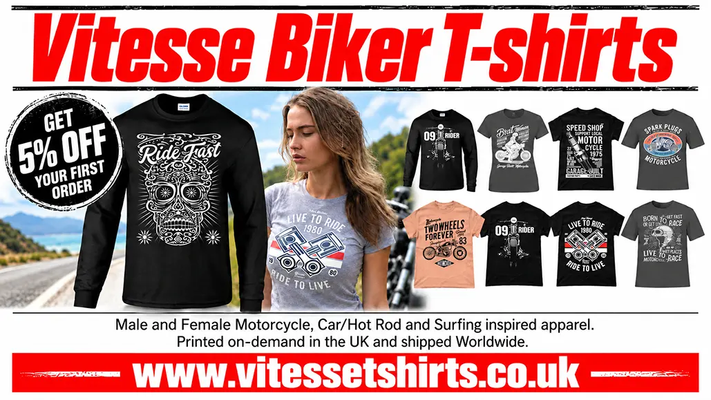 Vitesse Biker T-Shirts: Get 5% Off Your First Order